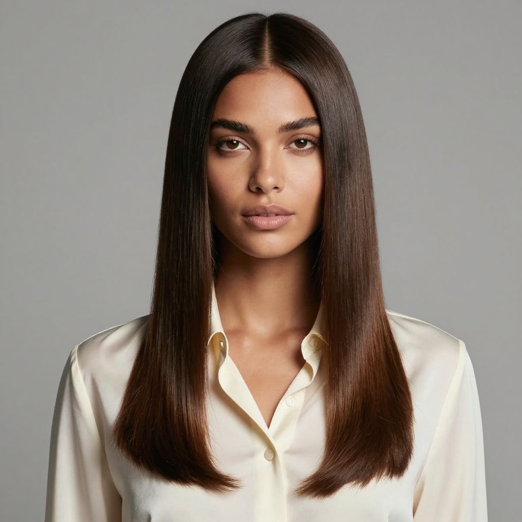 The Sleek Middle Part
