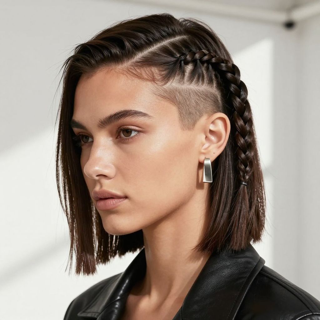 Edgy Faux Undercut with Braids