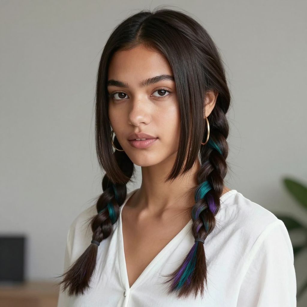 Peekaboo Colored Braids