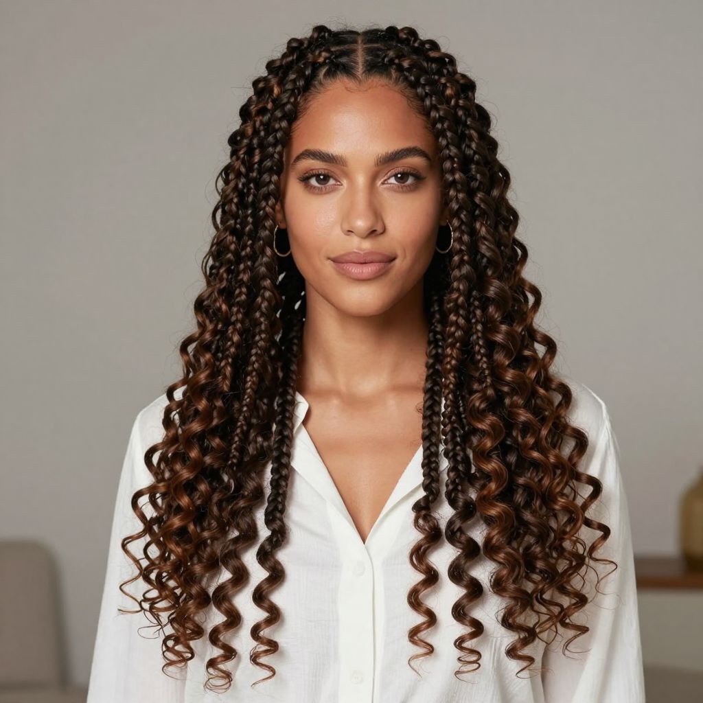 Dutch Braids with Curly Ends