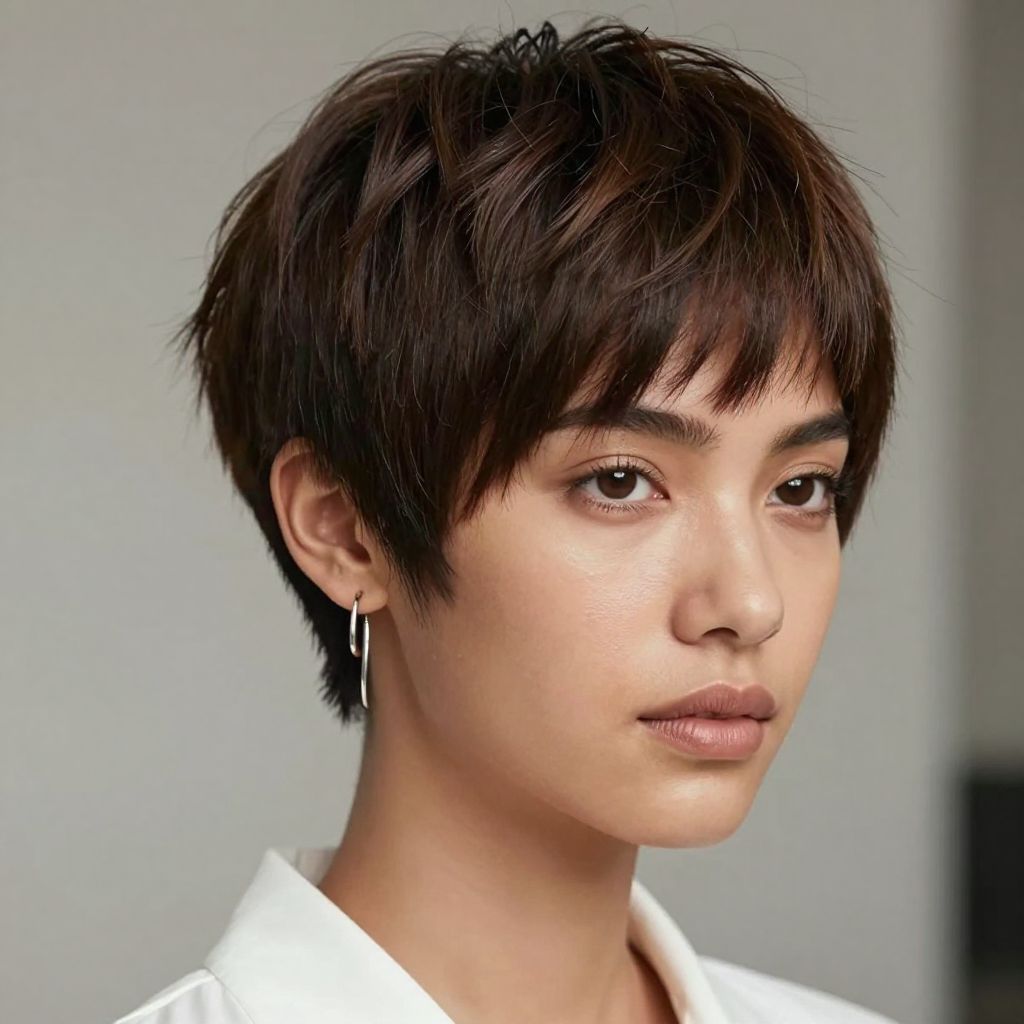 Pixie Cut with Long Side Fringe