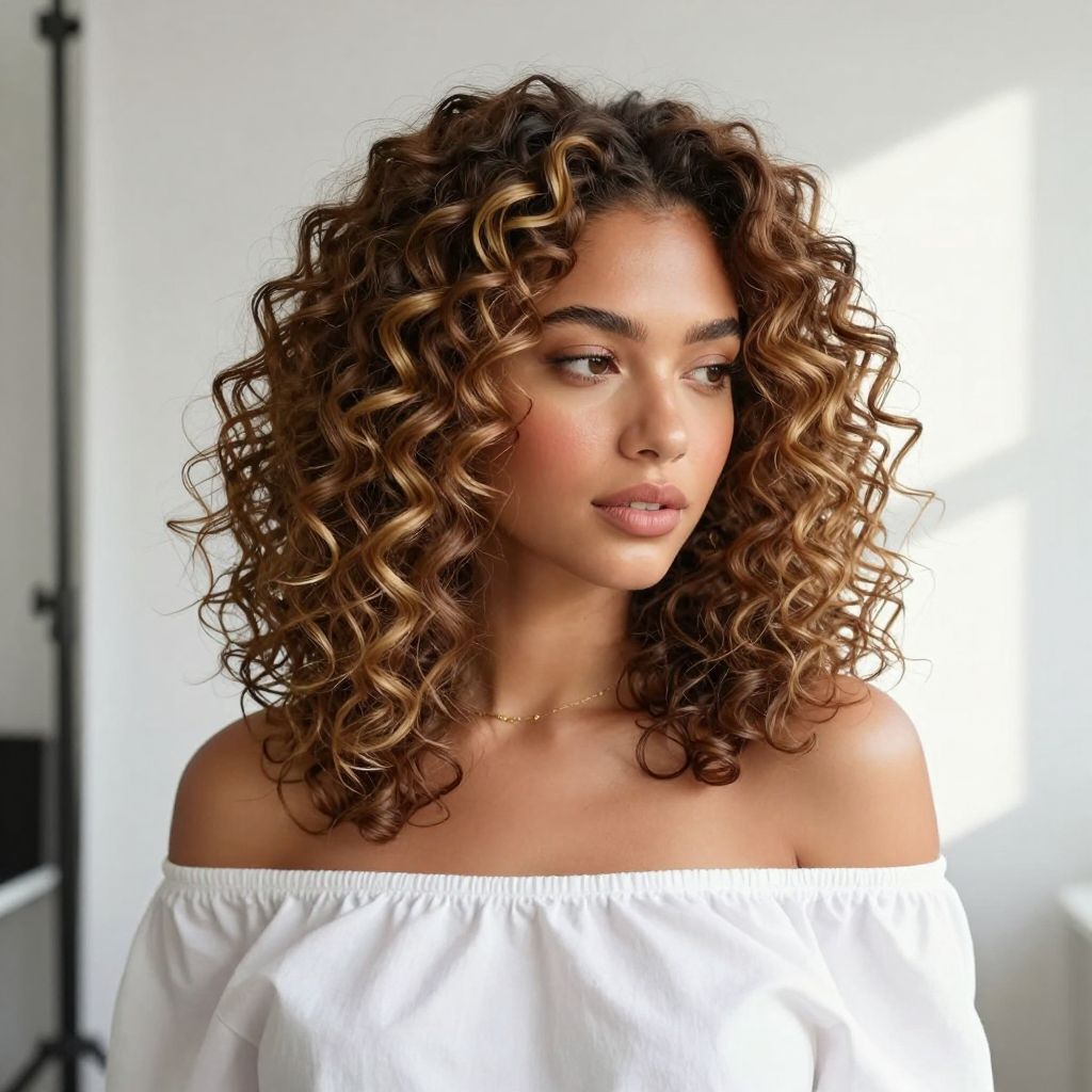 Shoulder Length Layered Coil Shape