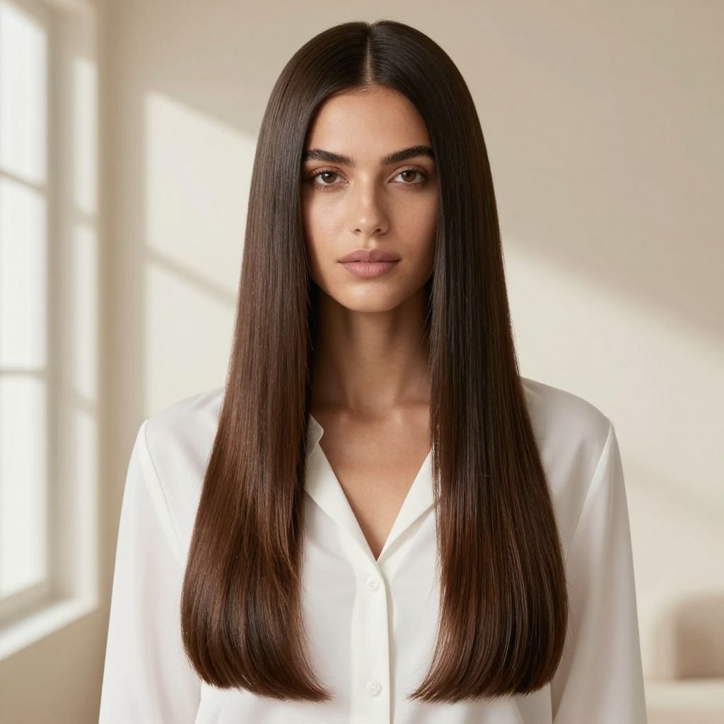 Straight With Center Part