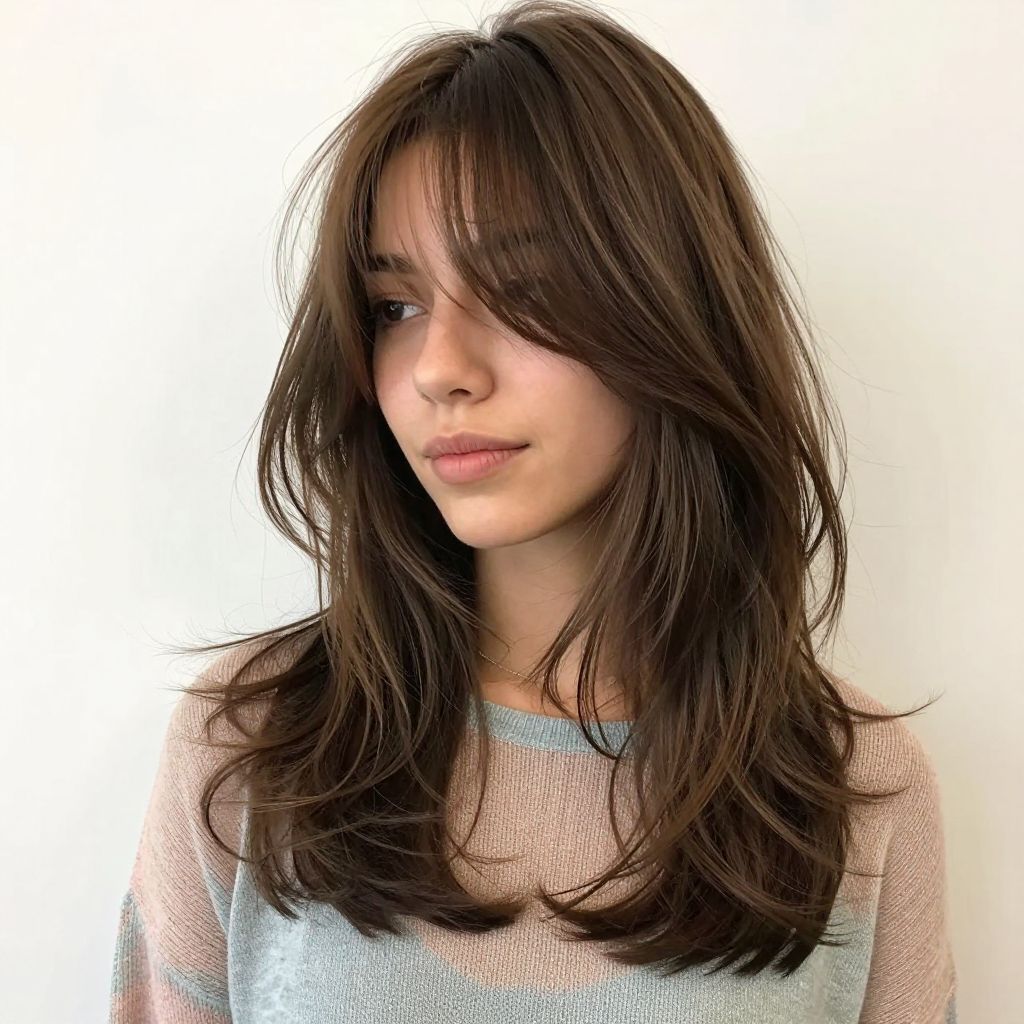 Wispy Bangs With Layered Length 70s hairstyle