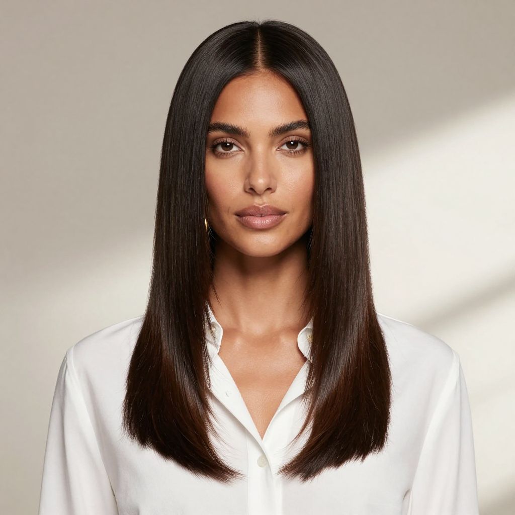 Glossy Straight Hair With Face Framing 70s hairstyle