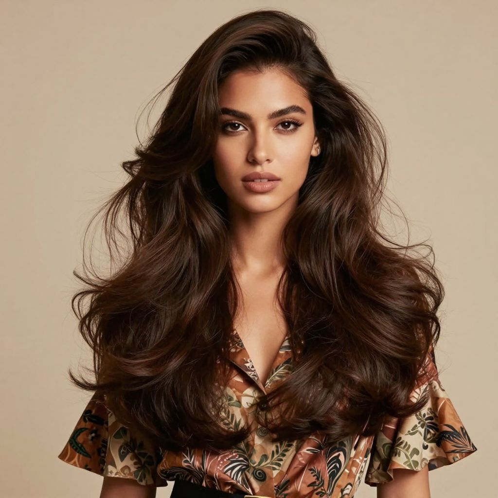Big Volume Blowout With Layers 70s hairstyle
