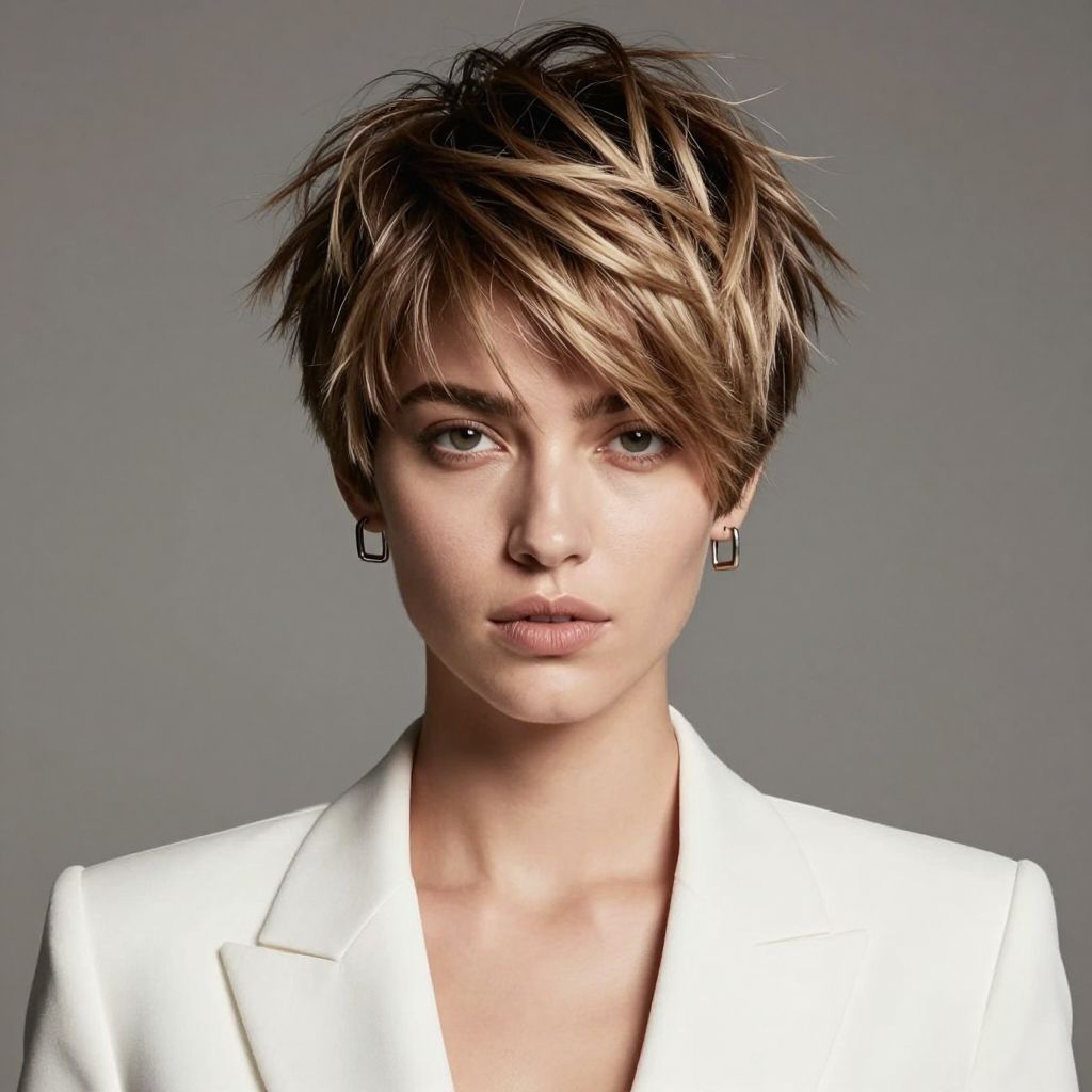 Voluminous Pixie With Side Sweep
