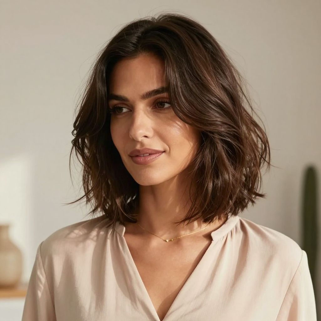 Textured Lob With Retro Volume