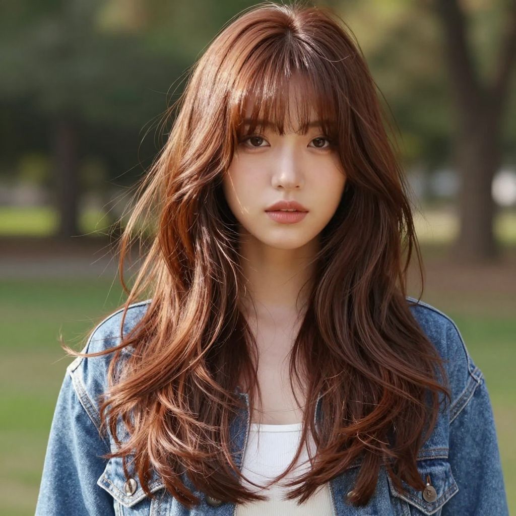 Curtain Bangs With Long Flowing Hair