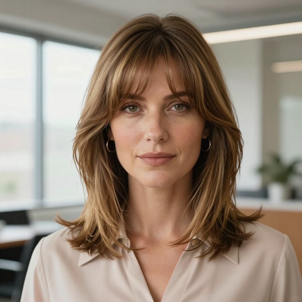 Wispy Fringe With Mid Length Hair