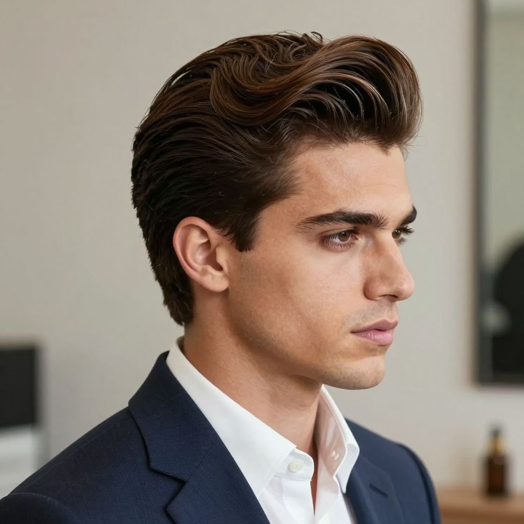 The Side Part Pompadour