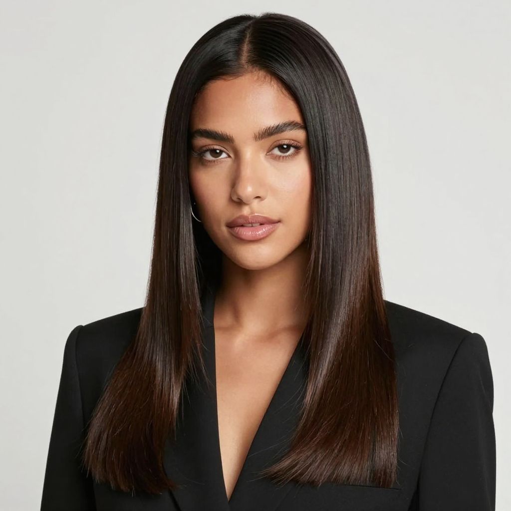 The sleek middle part
