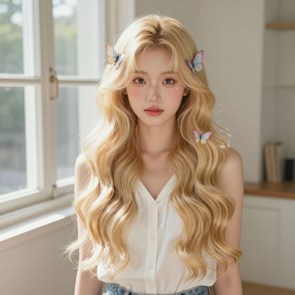 Butterfly clips with loose waves