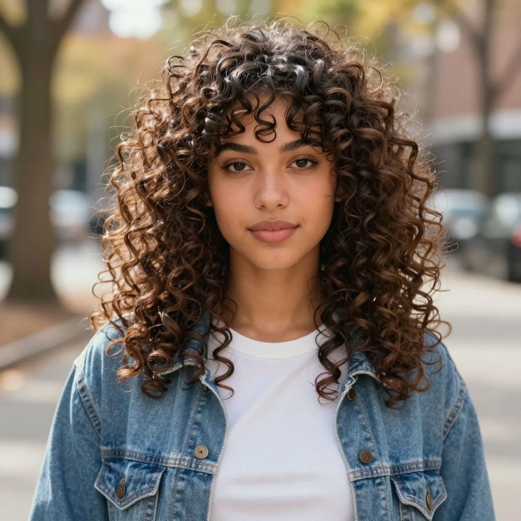 Curly bangs