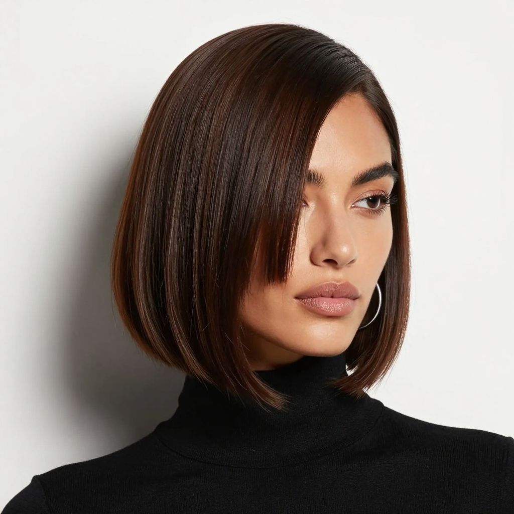 Asymmetrical Bob with Side Part