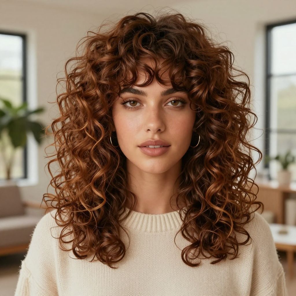 Curly Shag with Choppy Fringe