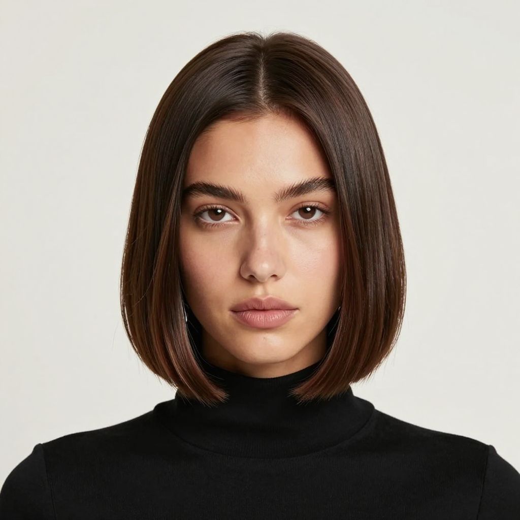 Blunt Bob with Center Part