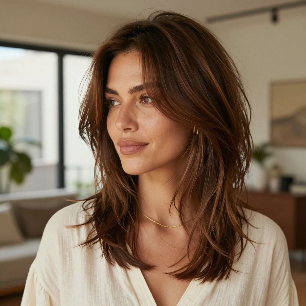 Messy Low Bun with Face-Framing Strands