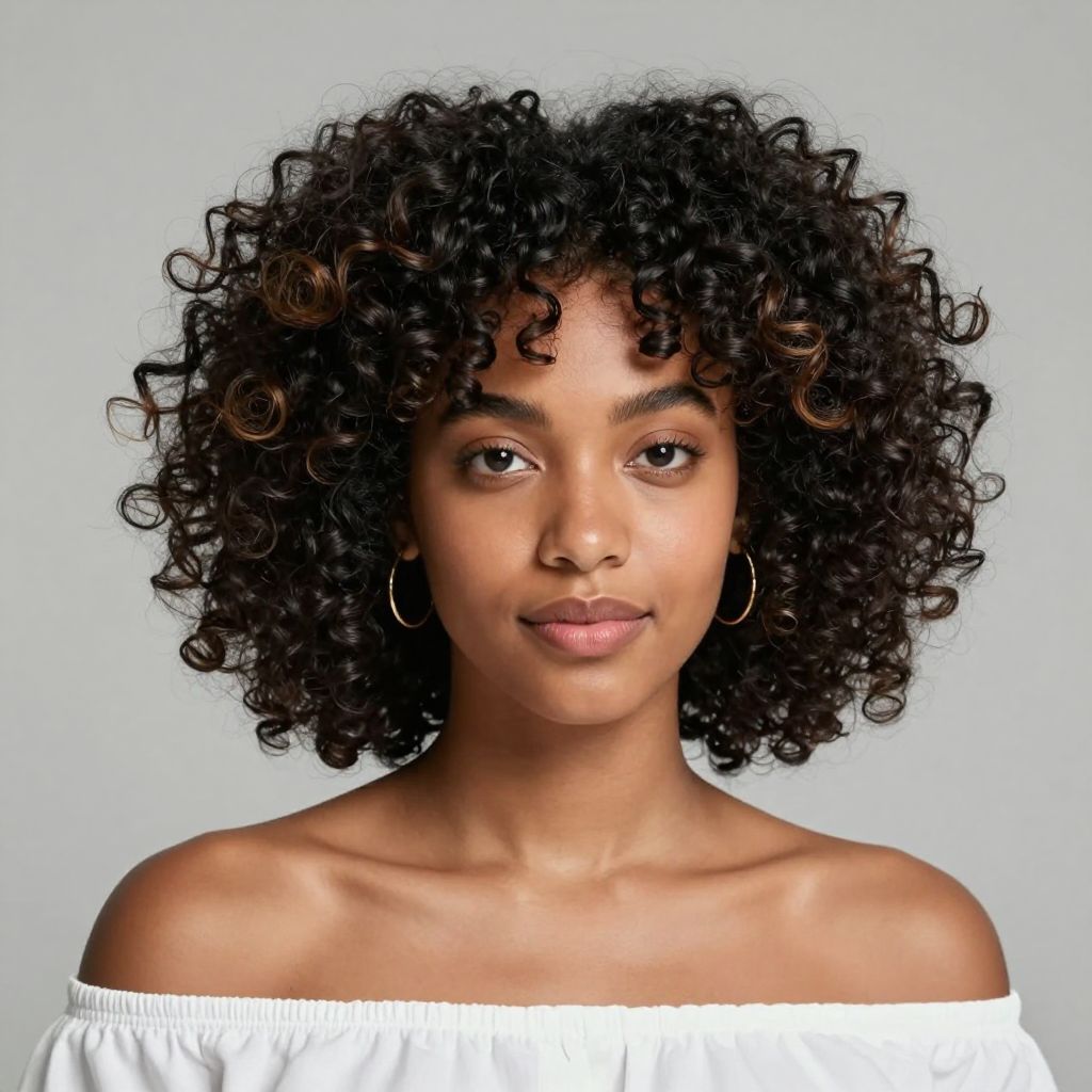 Afro with Highlights