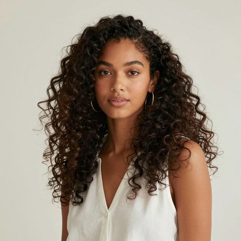 Loose Afro with Side Part