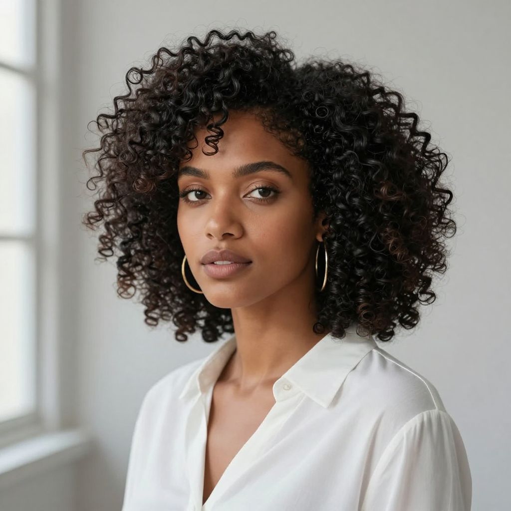 Afro with Baby Hair Detailing