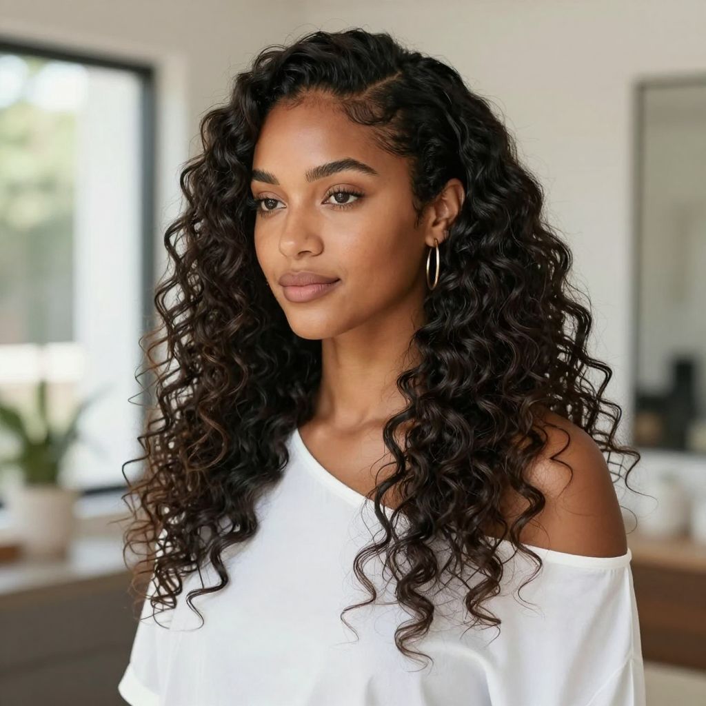 Half-Up Half-Down Afro