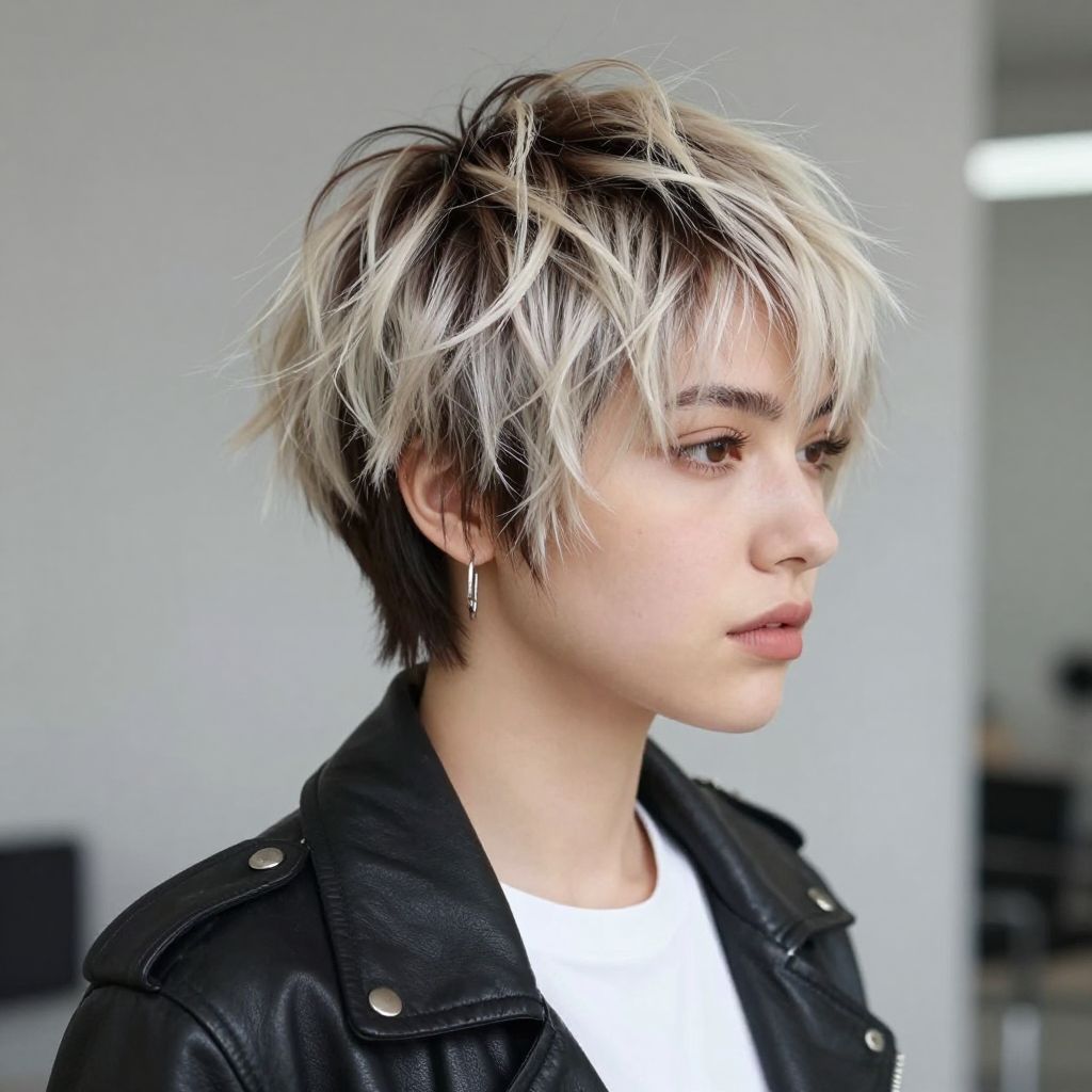 Tousled Pixie with Frosted Tips