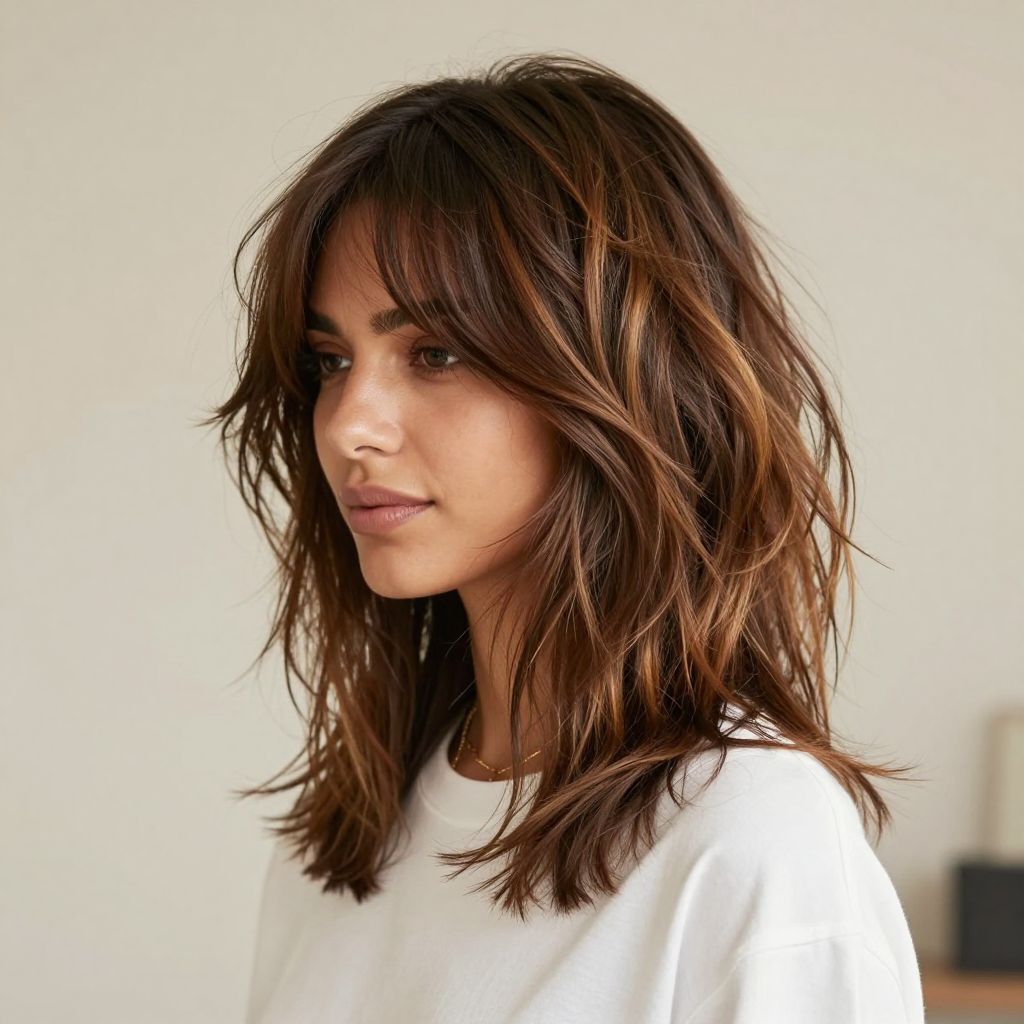 Layered Shag with Curtain Bangs