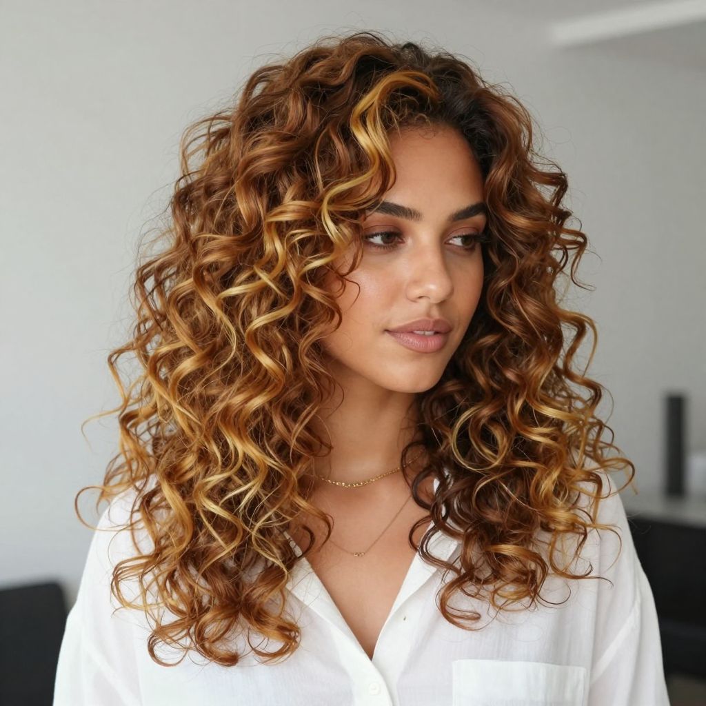 Soft Curls with Chunky Highlights
