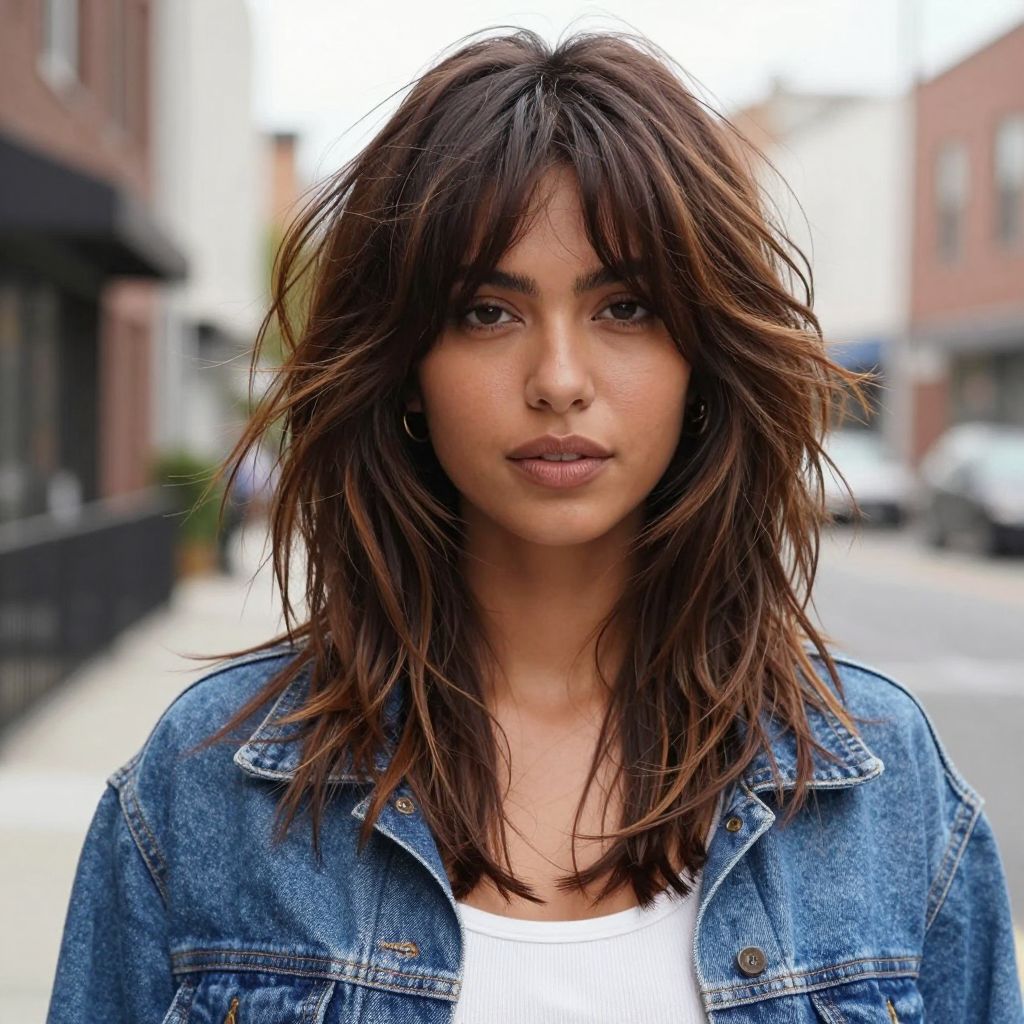 Shaggy Layered Cut with Chunky Bangs