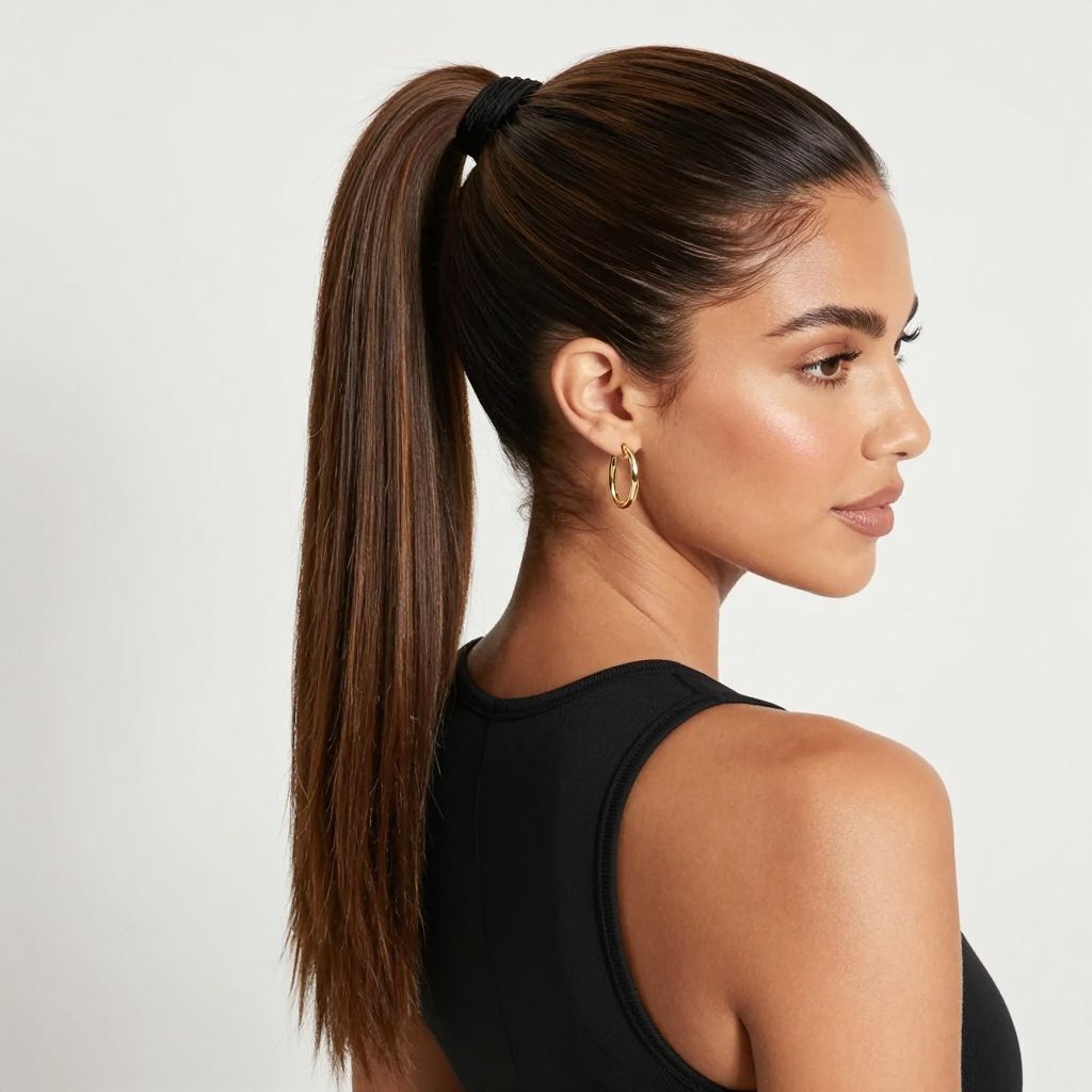 Sleek High Ponytail with Side Wrap