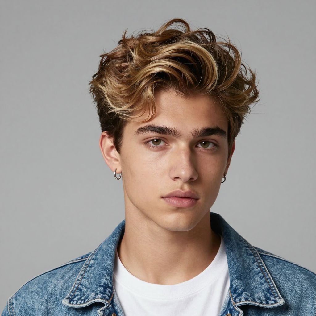 Messy Pompadour with Highlights