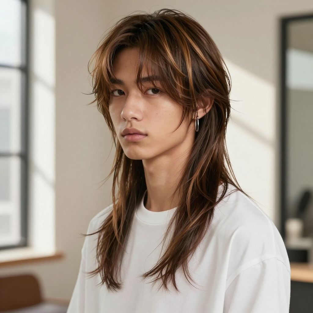 Layered Mullet with Curtain Bangs