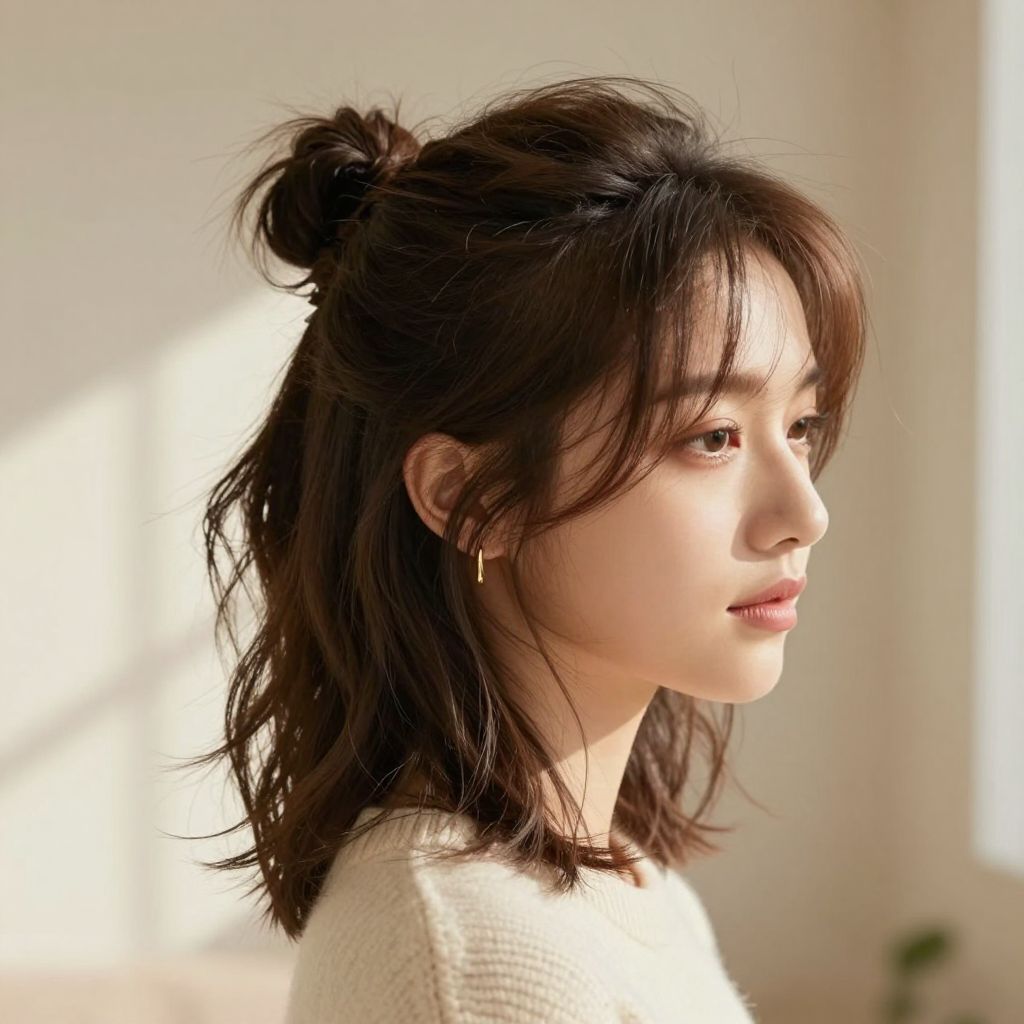 Messy Bun with Tendrils