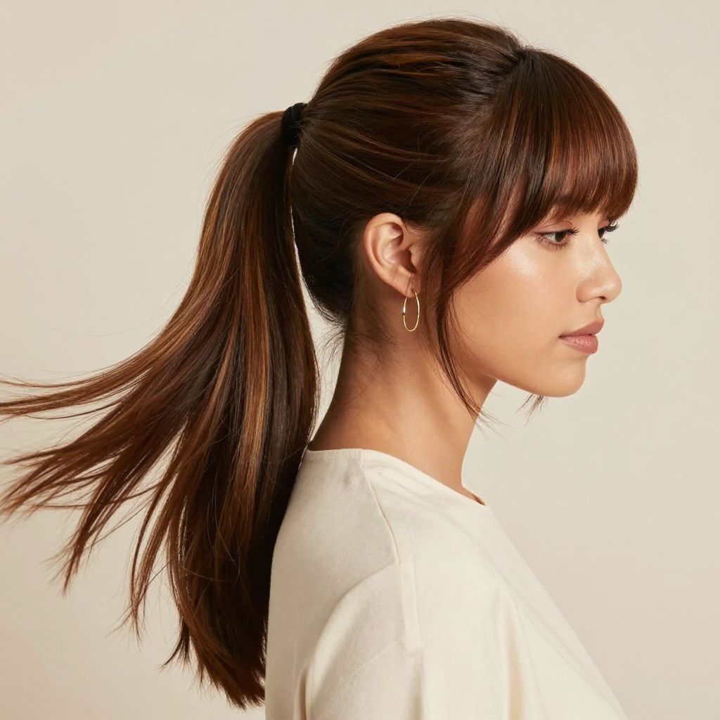 Multi-layered Ponytail with Bangs