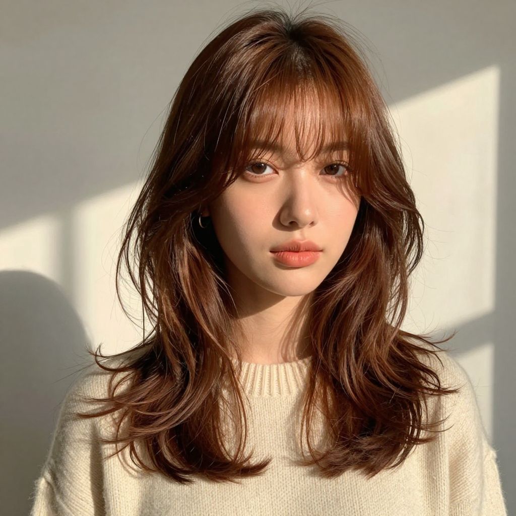 Layered Shag with Curtain Bangs