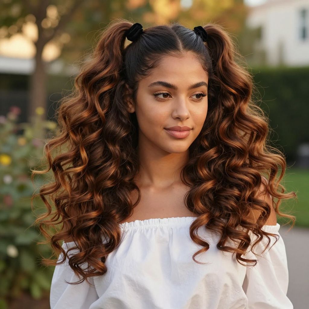 High Twintails with Voluminous Curls