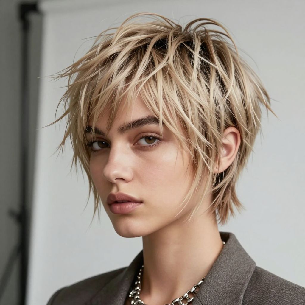Tousled Pixie With Long Fringe