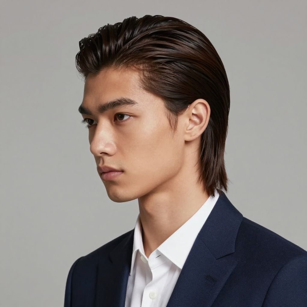 Slicked Back Medium Length