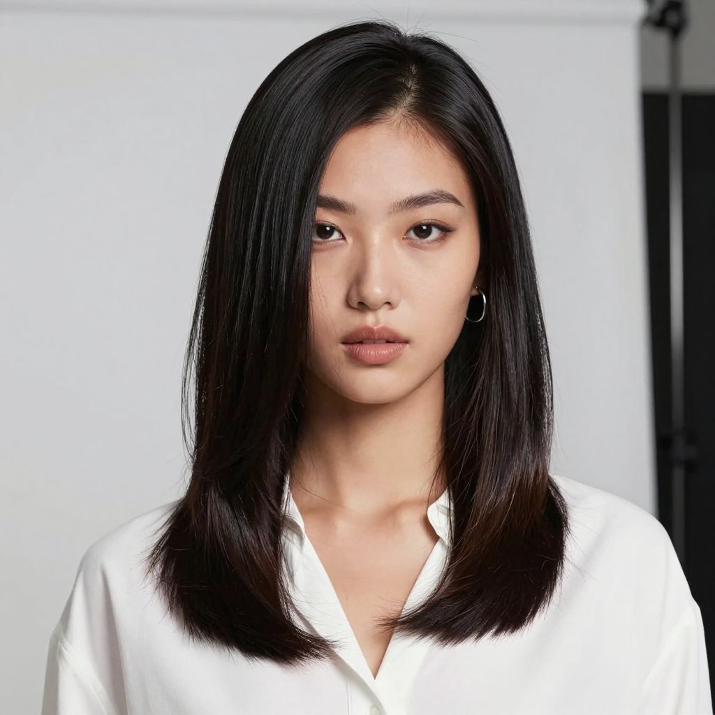 Center Part Silk Press Look