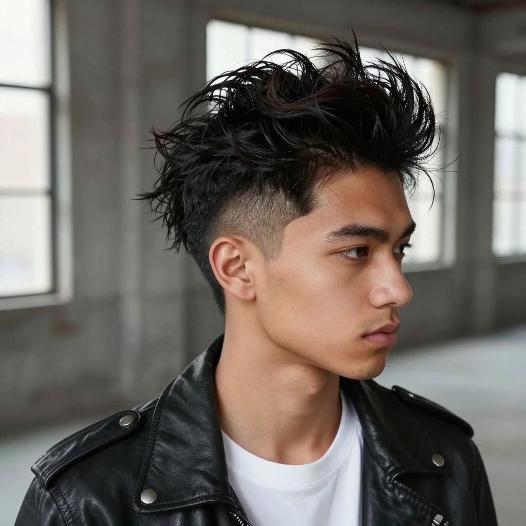 Messy Pompadour with Fade