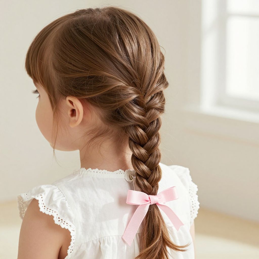 Fishtail Braid with Ribbon