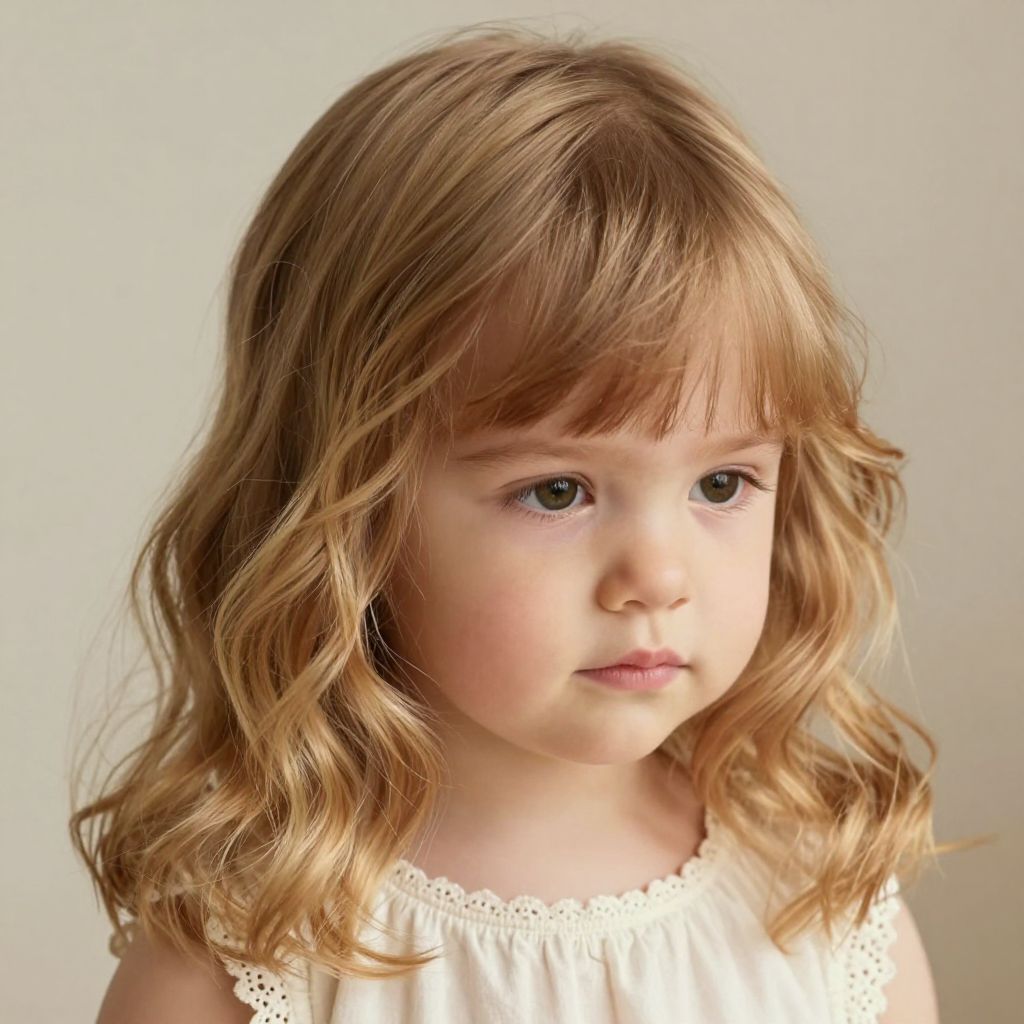 Soft Bangs with Shoulder Length Waves