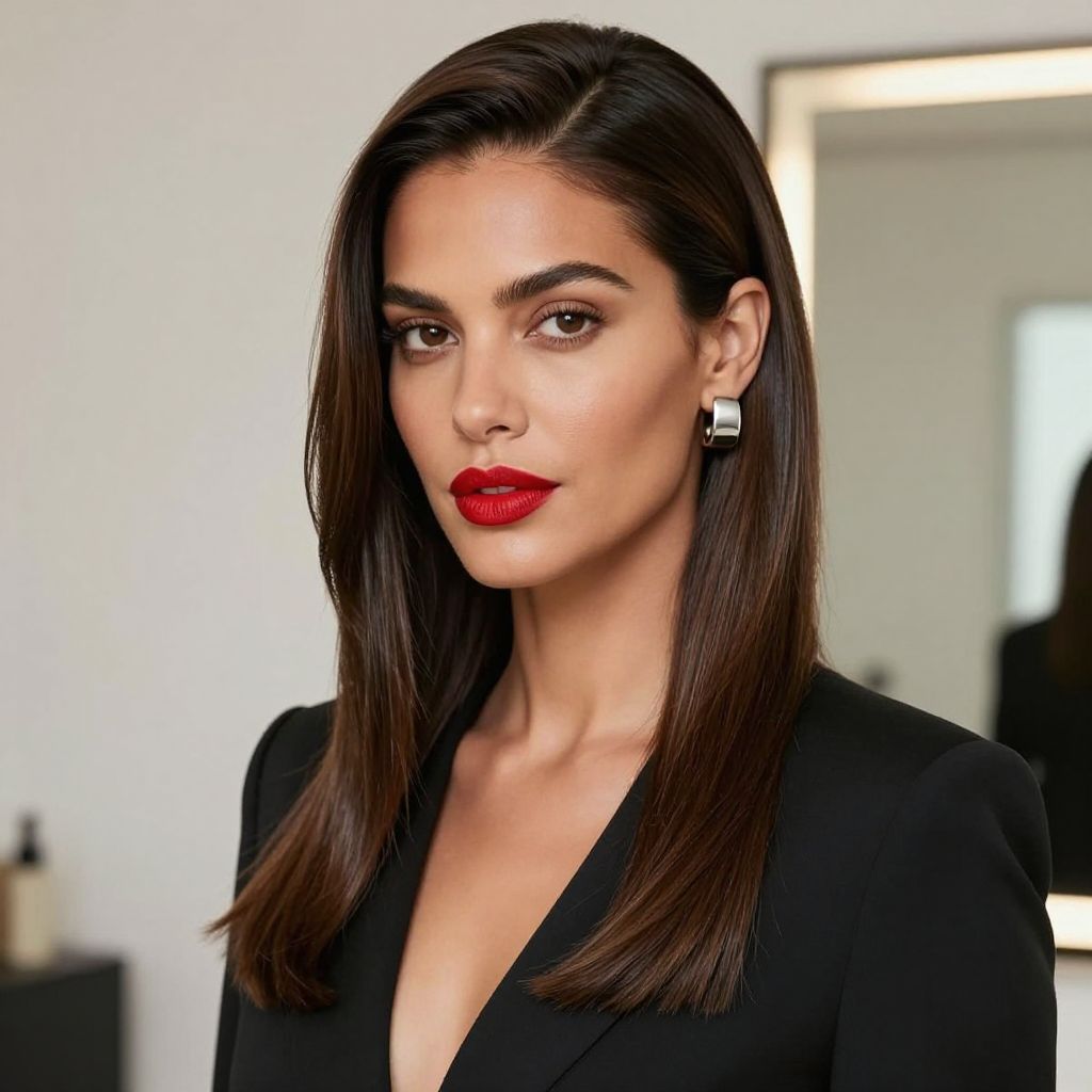 Sleek Middle Part Ponytail