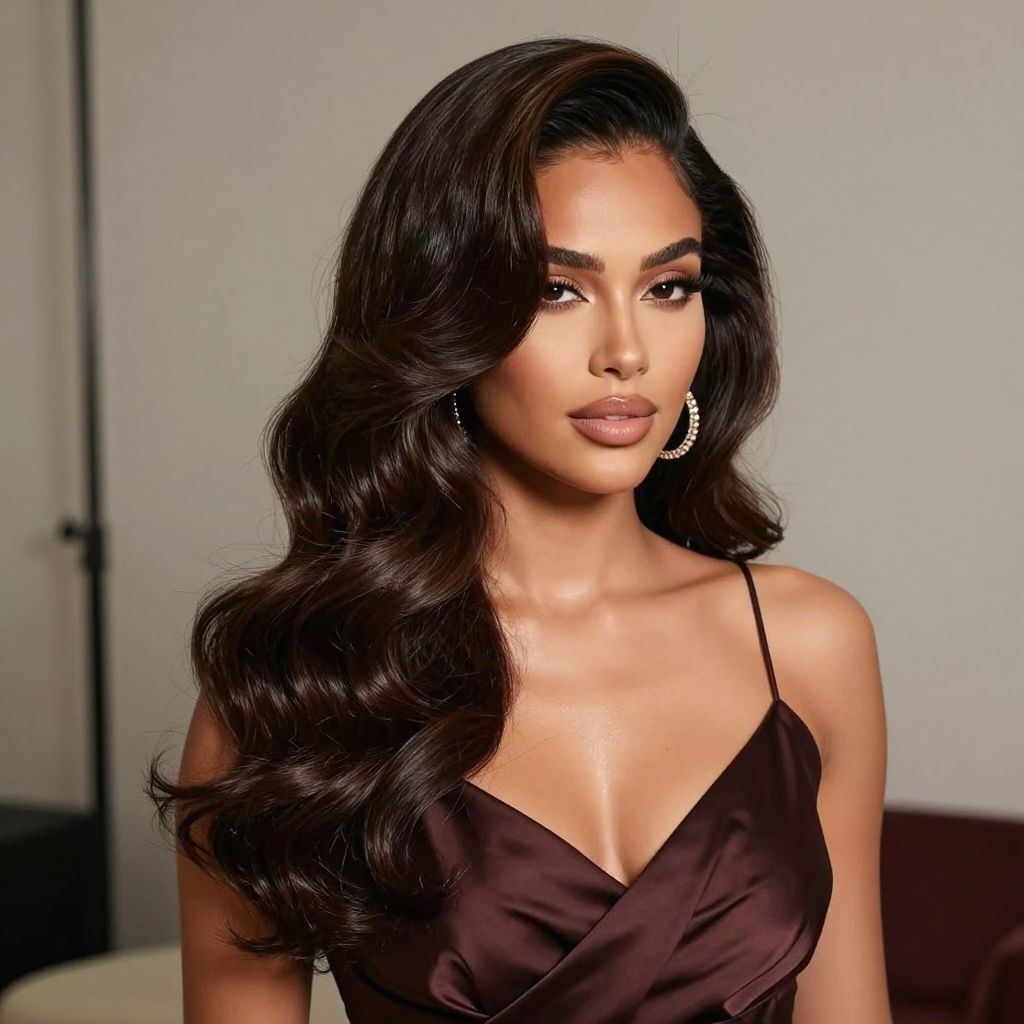 Side Part Hollywood Waves
