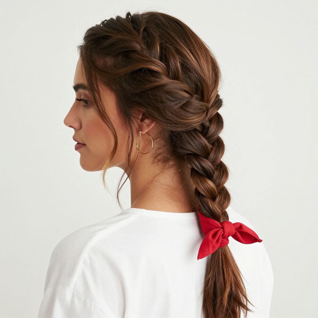 Bandana-Wrapped French Braid