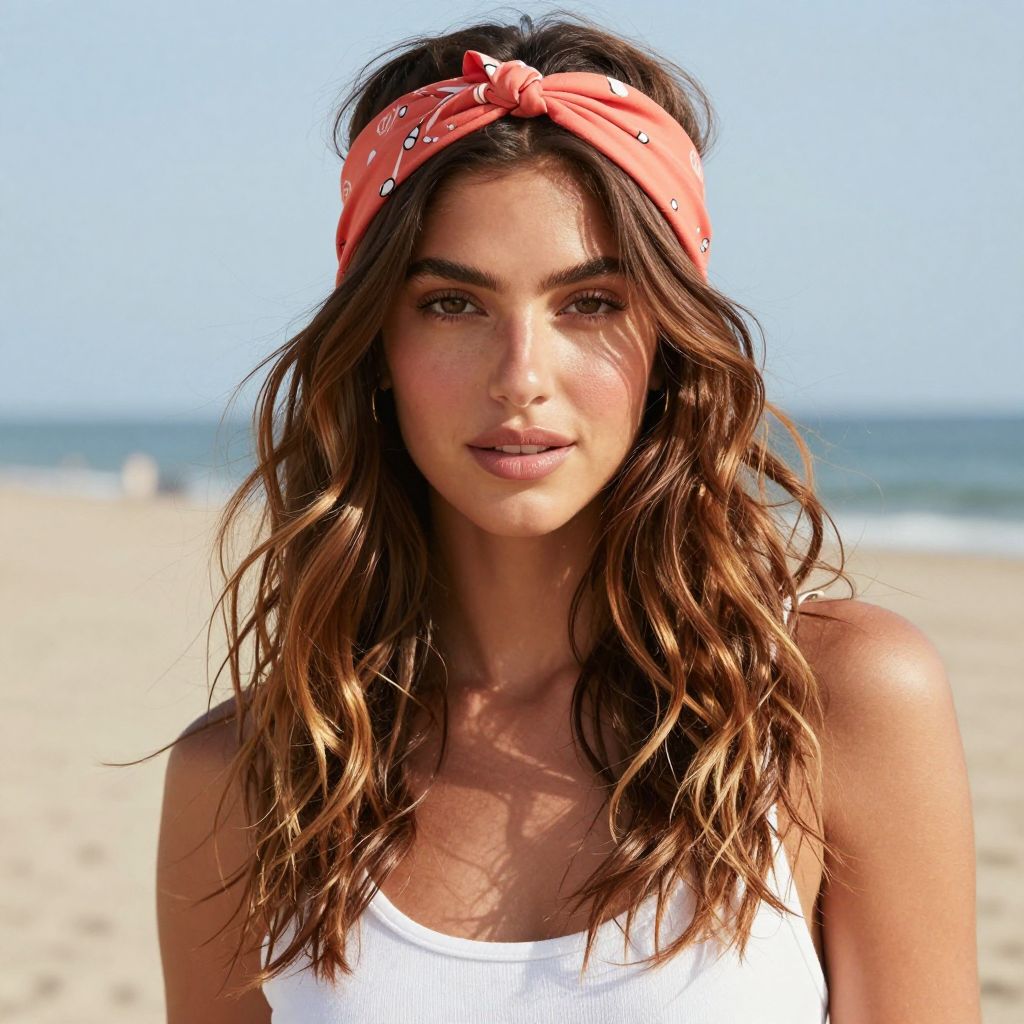 Beachy Waves with Bandana Scarf
