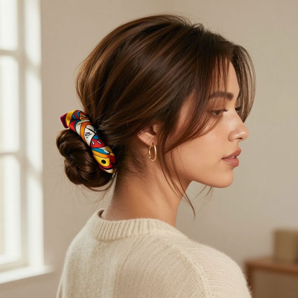 Twisted Bandana Low Side Bun