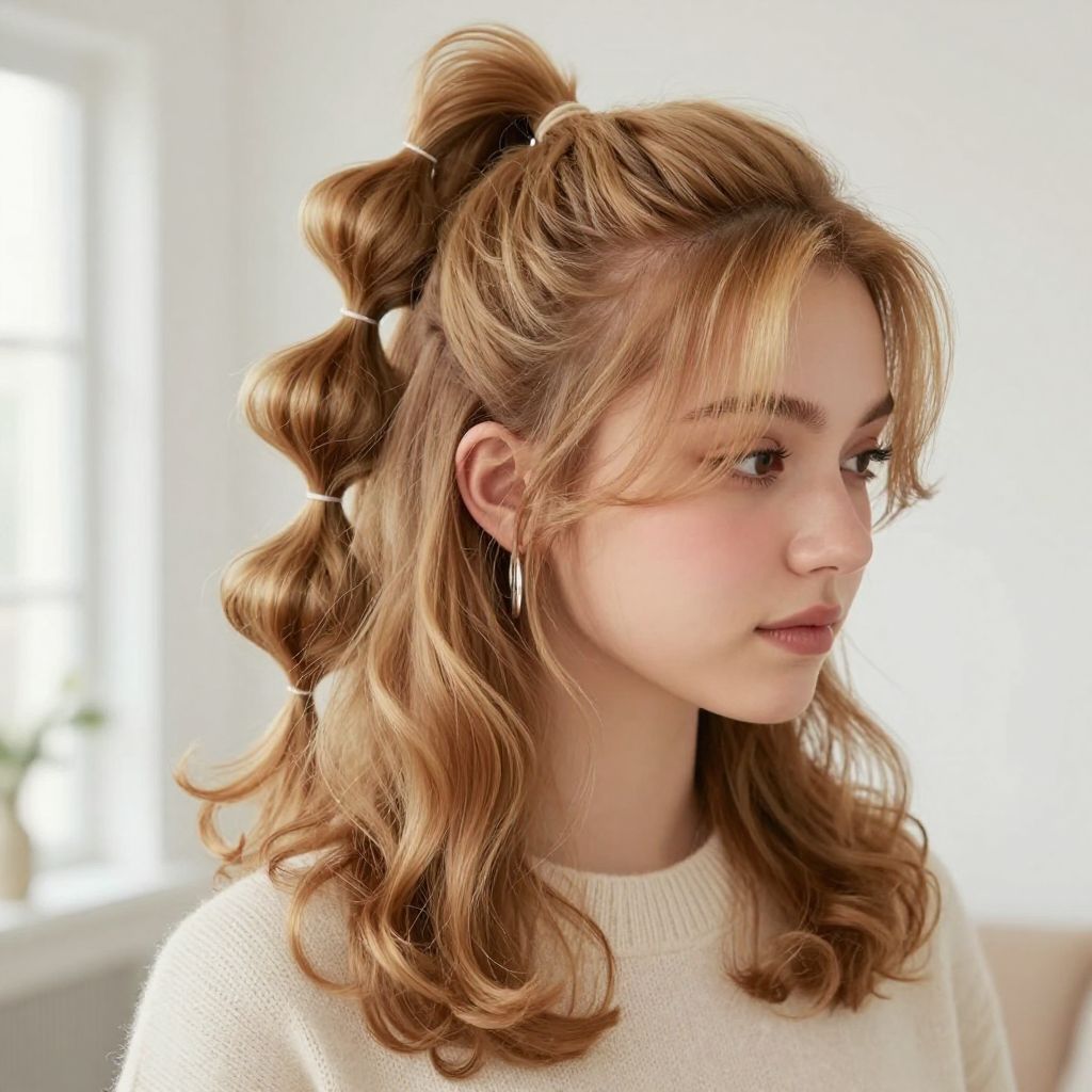 Half Up Bubble Ponytail
