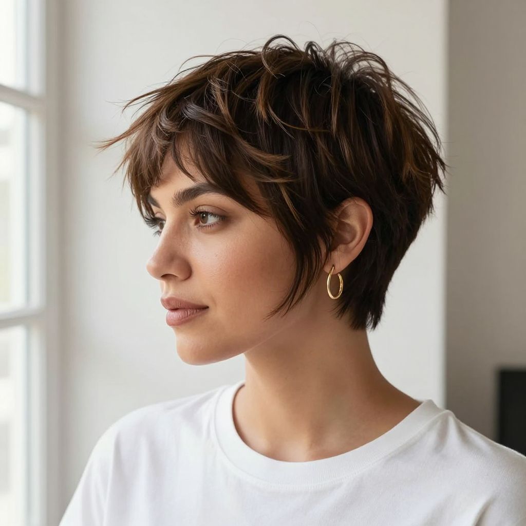 Textured Pixie with Front Flicks